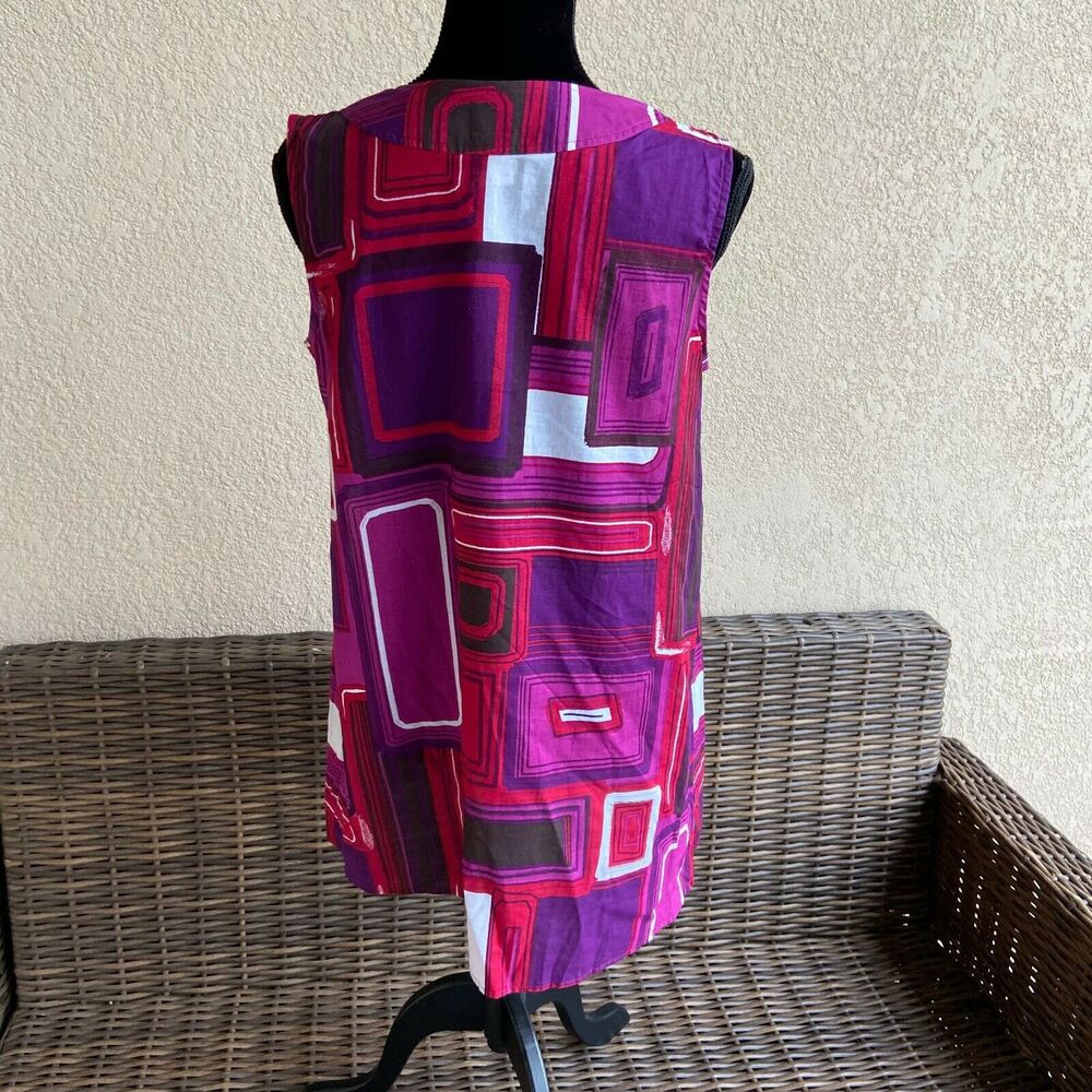 Duo Maternity NEW NWT‎ Purple Wine Grape Royal Geometric Tank Medium - Picture 6 of 8